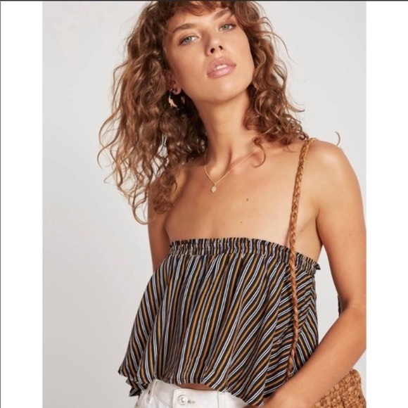 Faithfull The Brand Sun's Out Crop Bandeau Top + ES Torrent Pant Matching Set - Picture 2 of 7